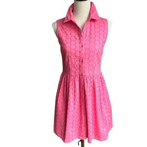 Jack Wills Pink Eyelet Shirt Dress US size 4: